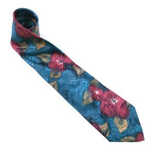 Mikael York Collection Floral Men Necktie 100% Polyester 58x3.75 - NWOT
